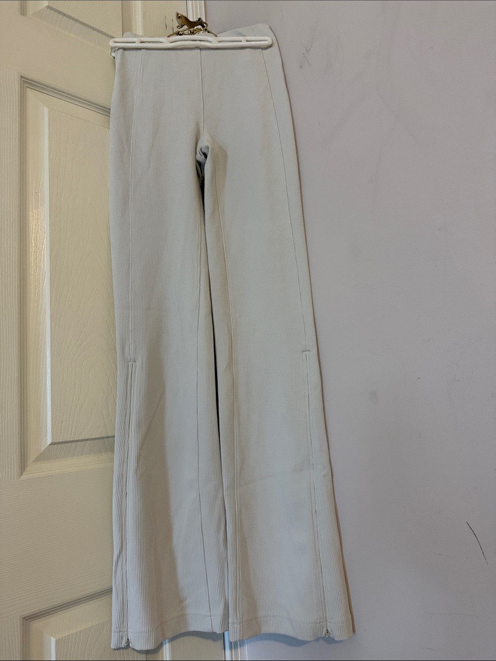lululemon athletica Cream Ribbed Flare Jeggings